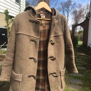 Tan Wool jacket, C & A, hooded, very warm